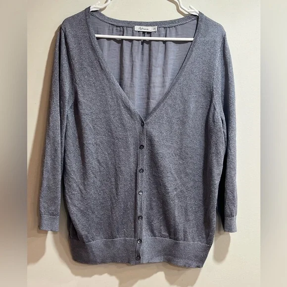 Reitmans glitter grey formal cardigan sz L